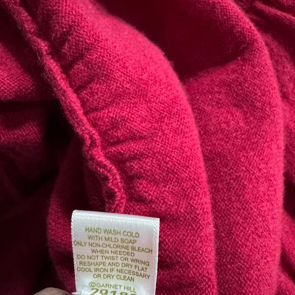 Garnet Hill Cashmere Peplum Sweater XL Red Burgundy Long Sleeve FS-1442 - Picture 7 of 7